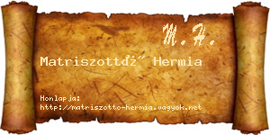 Matriszottó Hermia névjegykártya